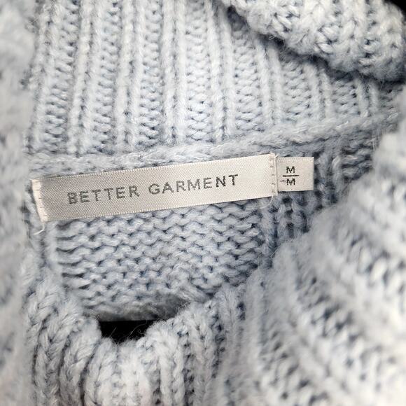 Free People Better Garment Chunky Cable Knit Pullover Turtleneck Sweater Size M - Picture 2 of 4